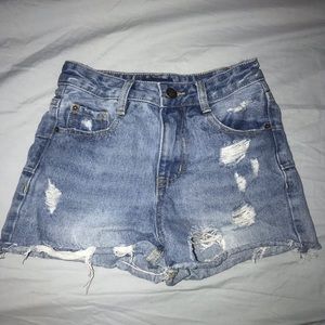I’m selling jean shorts that have been worn but still in good condition.